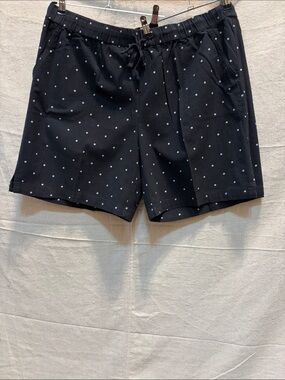 Polka Dot Black Women's Drawstring Bermudas packet on each side
